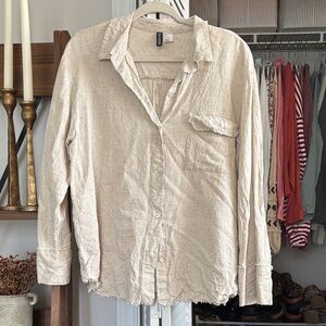 2/$20 H&M Beige Linen Shirt